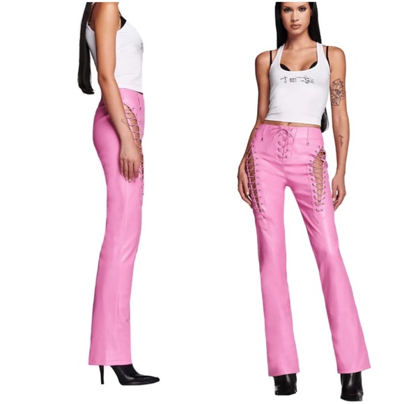 I.AM.GIA Pink Lace-Up Pants - Picture 2 of 12